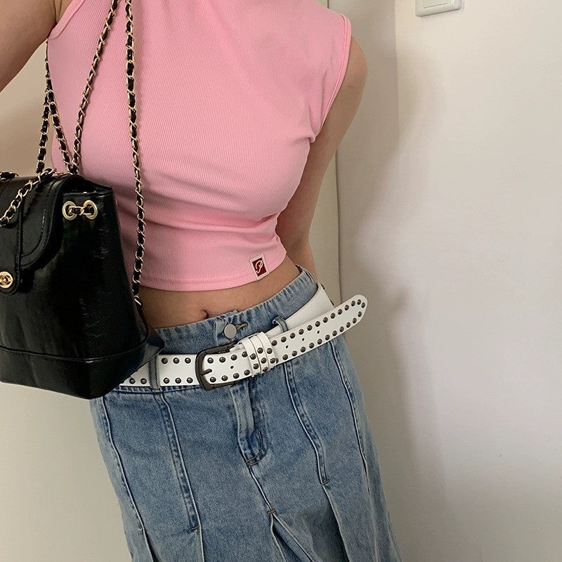 Fashion Studded Wide Belt