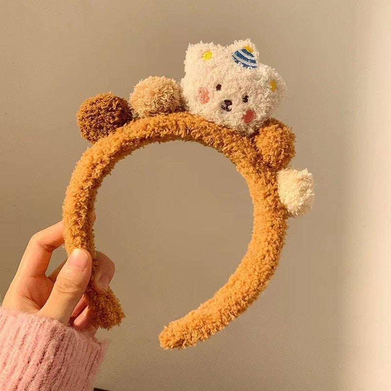 Funny Cute Cartoon Patchwork Face Wash Headband Hair Band