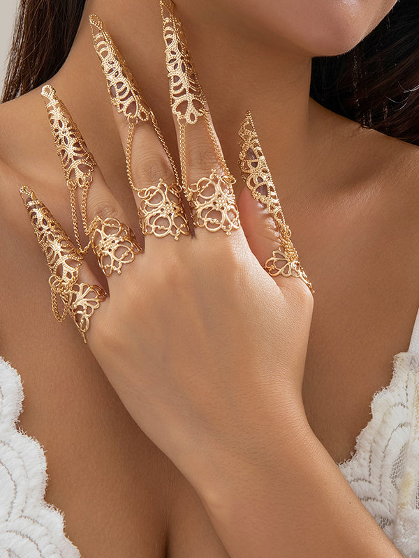 Chains Geometric Hollow Nail Protectors