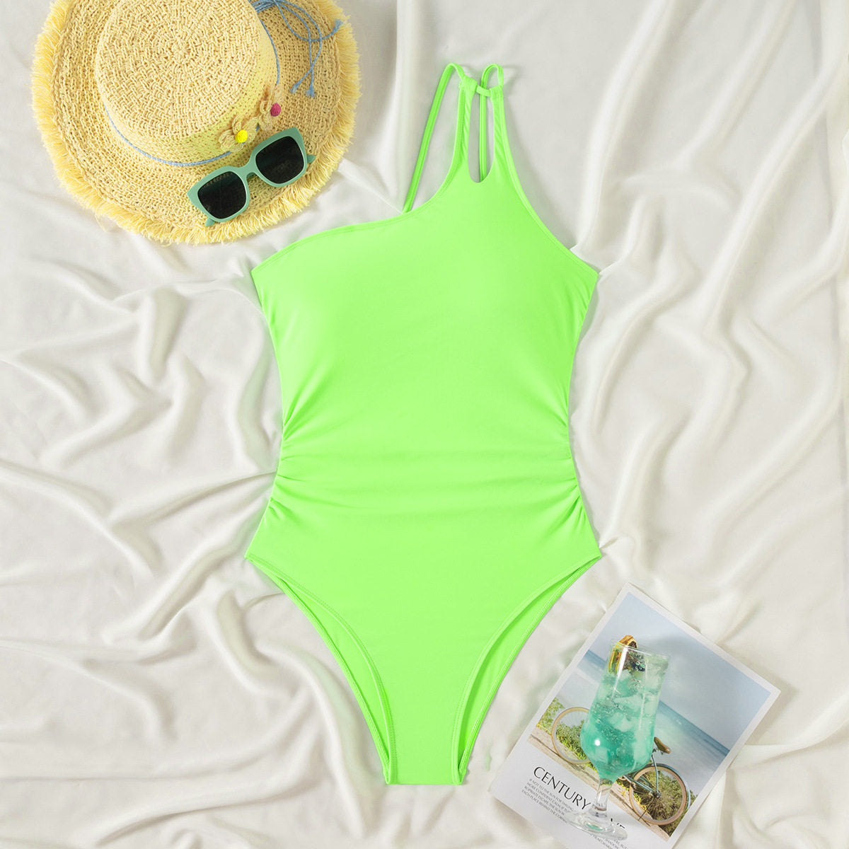 Women's One-Piece Swimsuit Leopard Print Off-Shoulder Lace