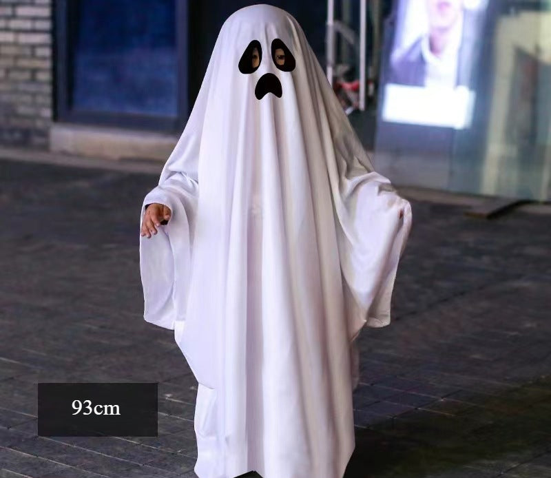 Cross Halloween horror dress up cos party white costume masquerade party children adult ghost cape cape