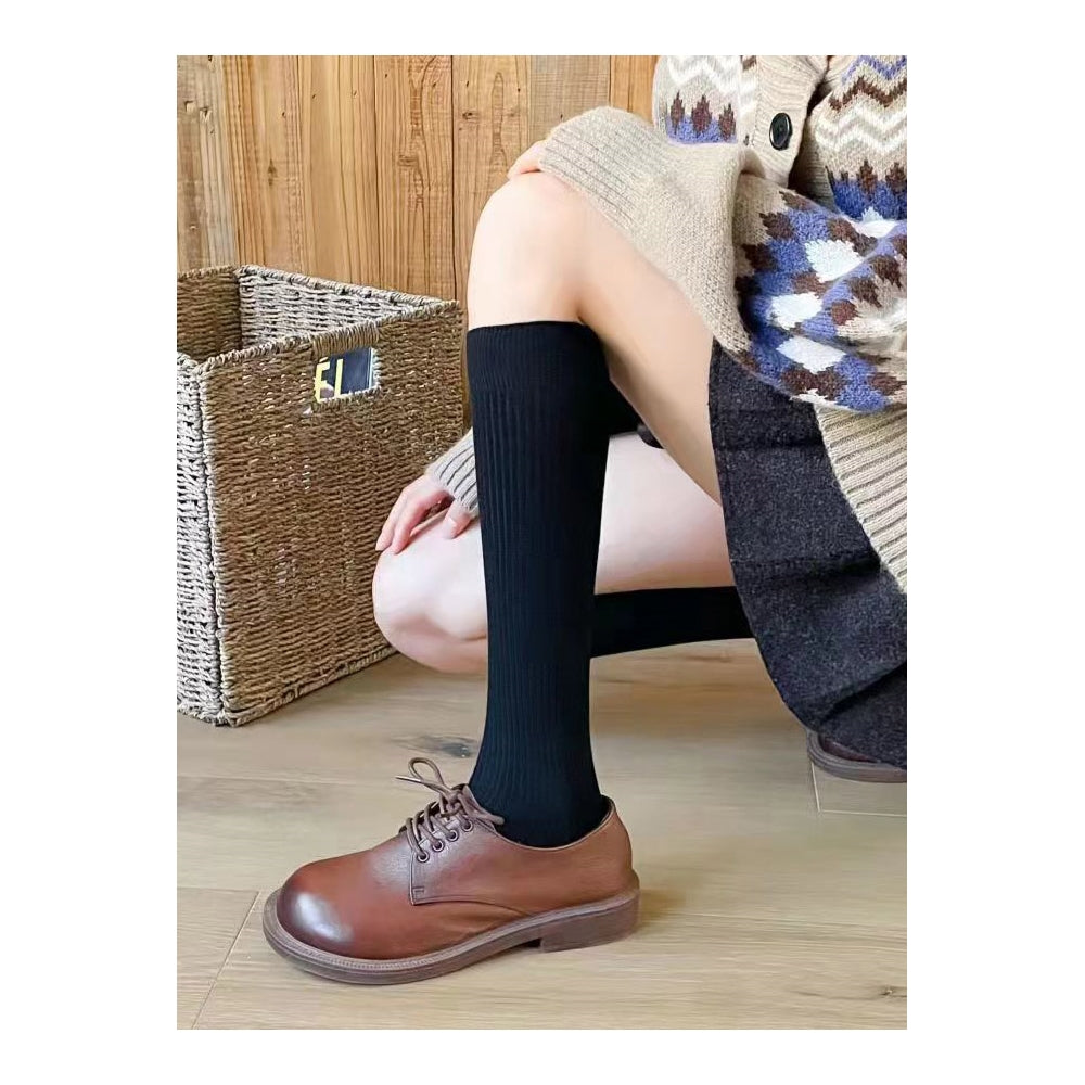 Casual Wool Keep Warm Solid Color Socks Accessories