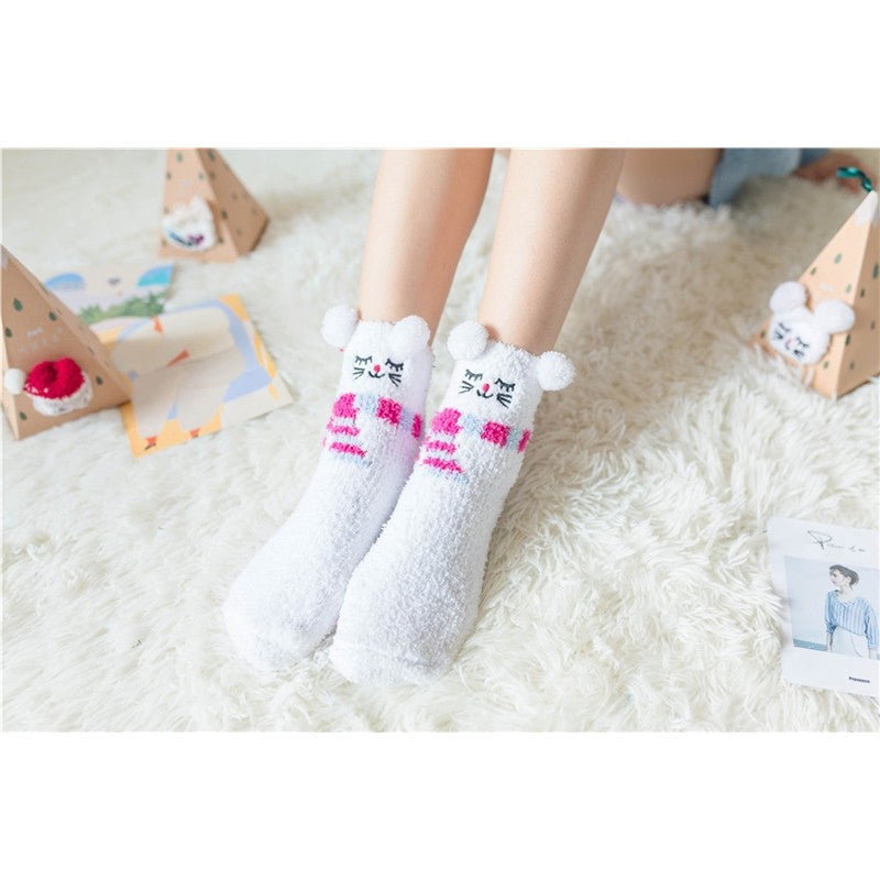 Cat Fox Deer Zebra Santa Snowman Mid-Calf Socks