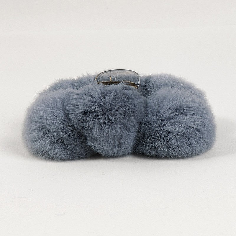 Rex Rabbit Fur Hair Claw Clip
