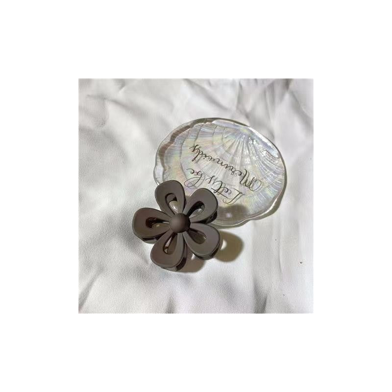 Flower Hollow Solid Color Claw Clip