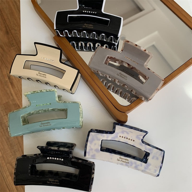 Vintage Rhinestone Rectangular Hair Claw Clip