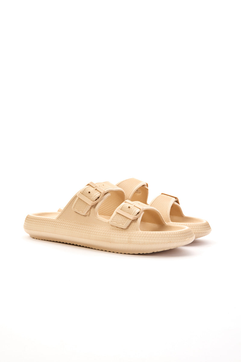 Marshmallow Step Double Strap Sandal - Apricot