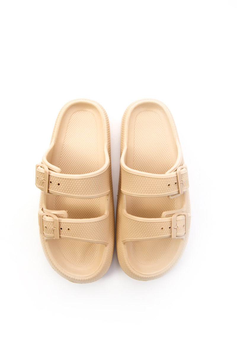 Marshmallow Step Double Strap Sandal - Apricot