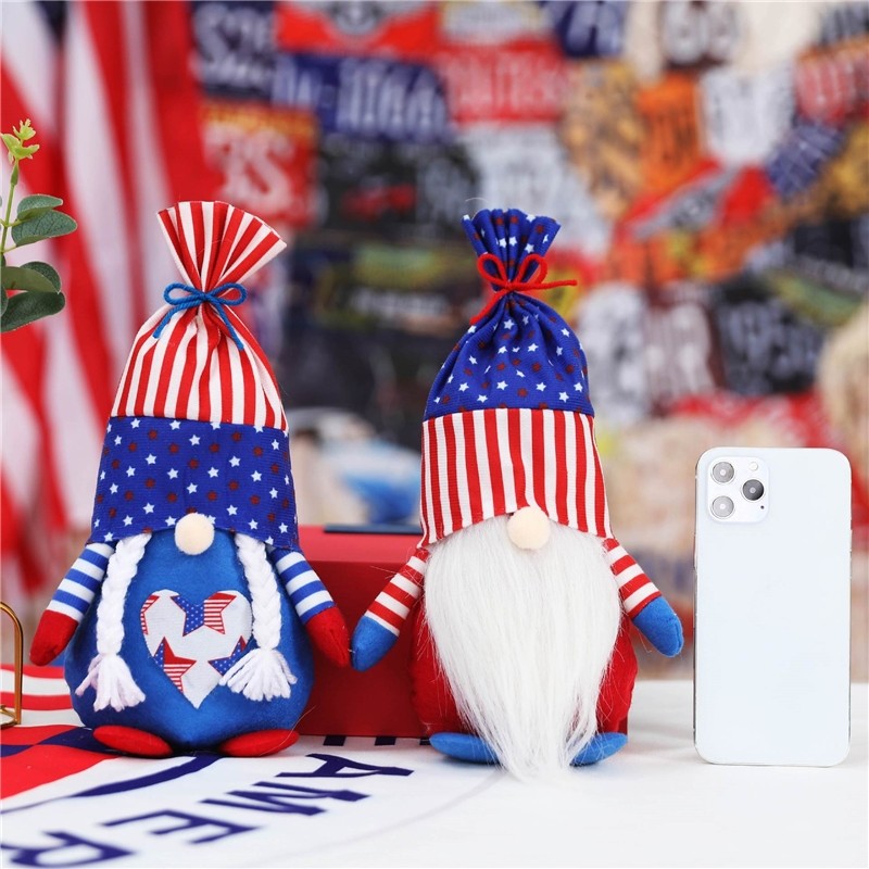 Fabric Plush Gnomes For Independence Day