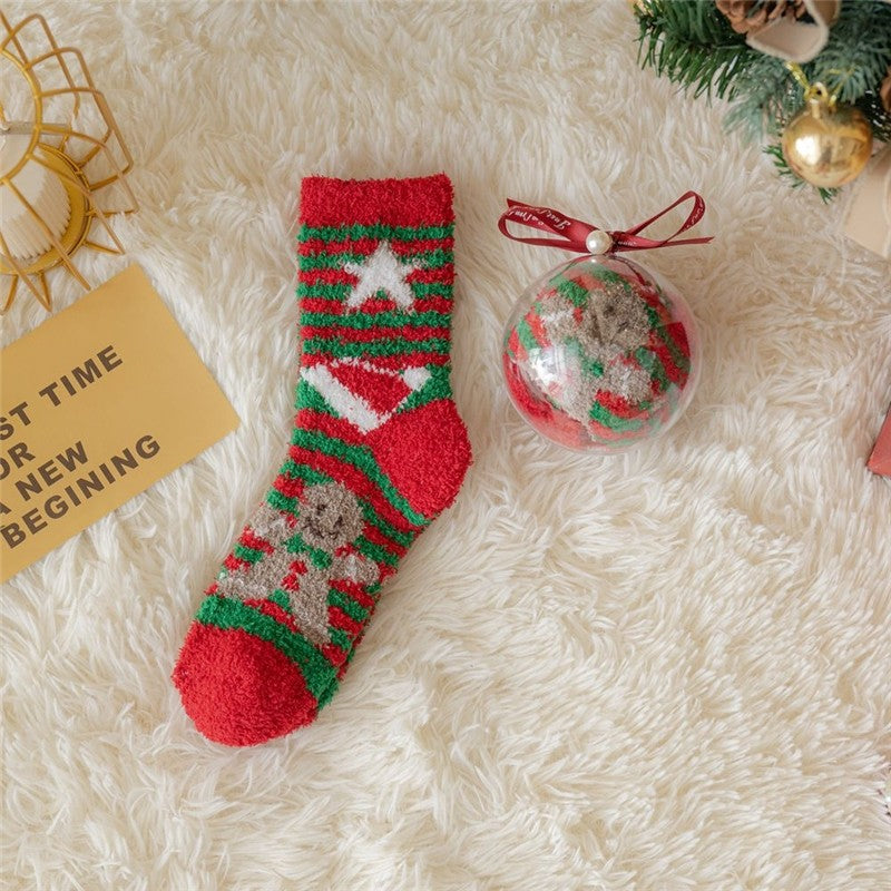 Thickened Coral Fleece Christmas Socks