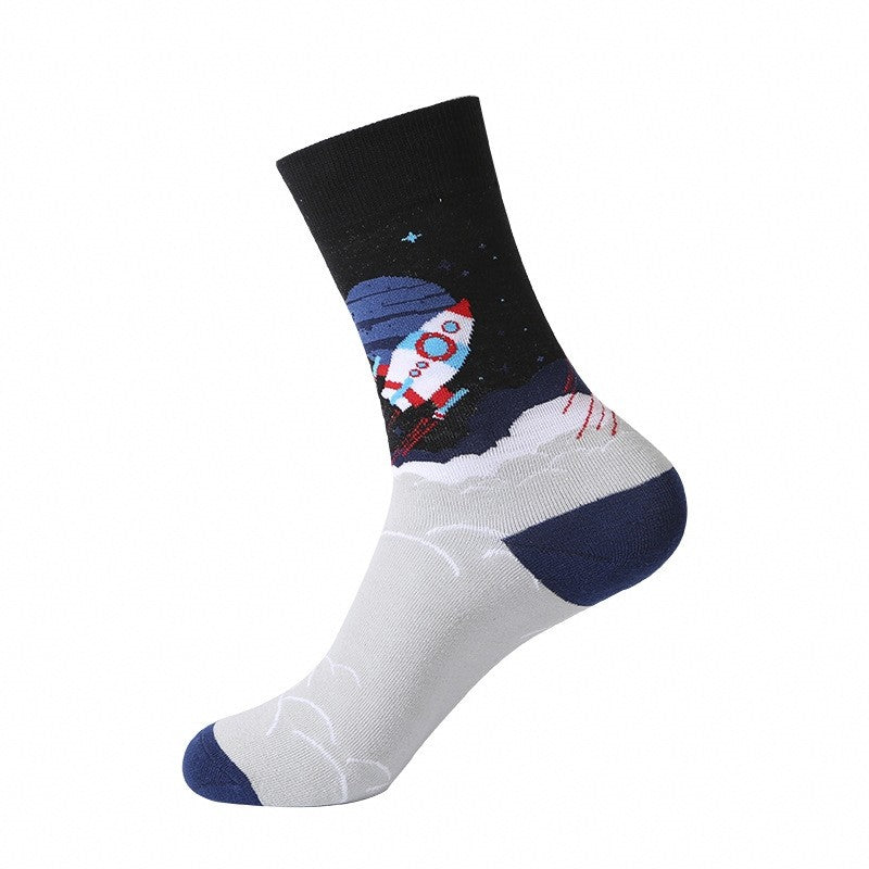 Unisex Astronaut Durable Cotton Socks