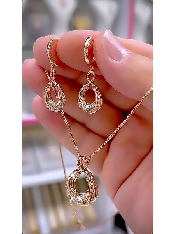 Heart Shape Drop Earrings + Necklaces Accessories