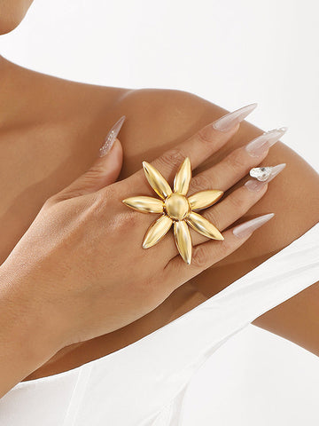 Flower Shape Geometric Rings Accessories