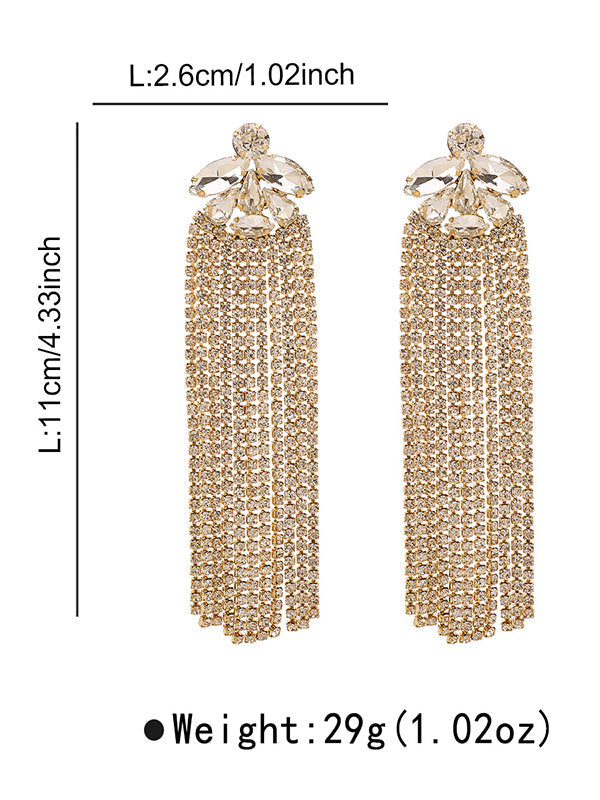 Geometric Tasseled Drop Earrings