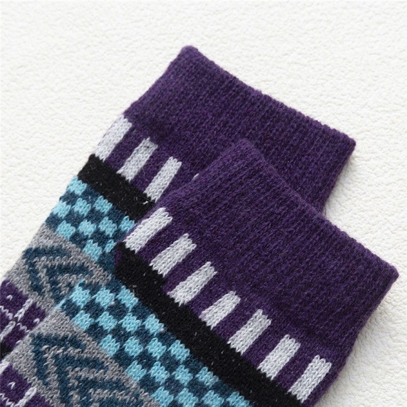 Breathable Casual Thick Print Wool Sock(A Set Of Five Pairs)