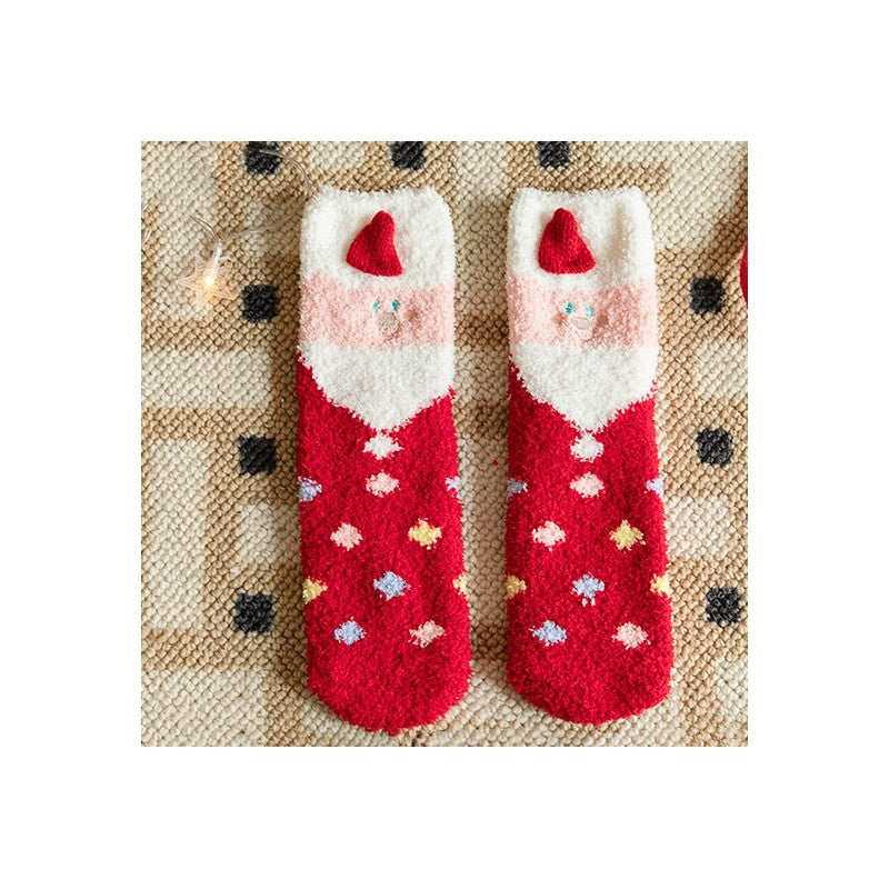Christmas Lovely Coral Fleece Socks