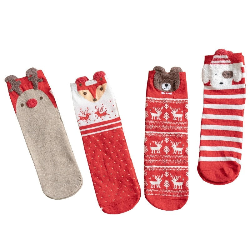 Christmas Cartoon Animal Women's Socks