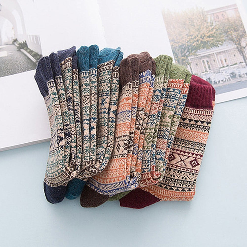 Retro Ethnic Style Thick Warm Wool Socks