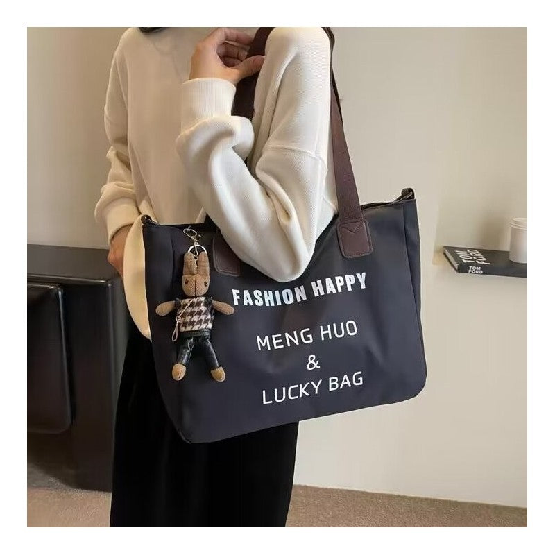 Letter Print Pouch Large Capacity Casual Shoulder Bag