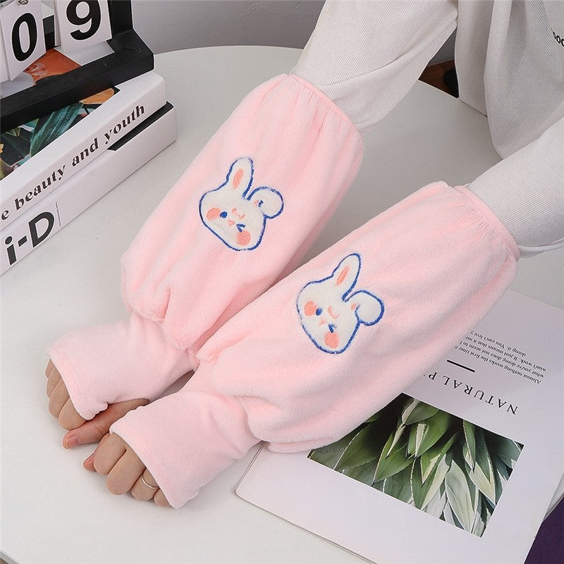 Cartoon Embroidered Warm Arm Sleeves