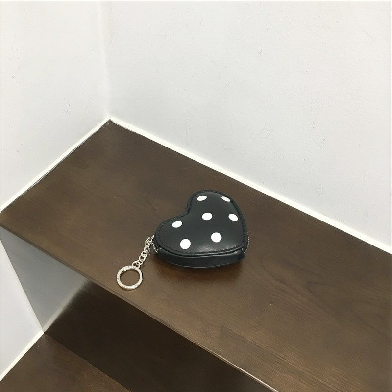 Cute Polka Dot Heart Coin Purse