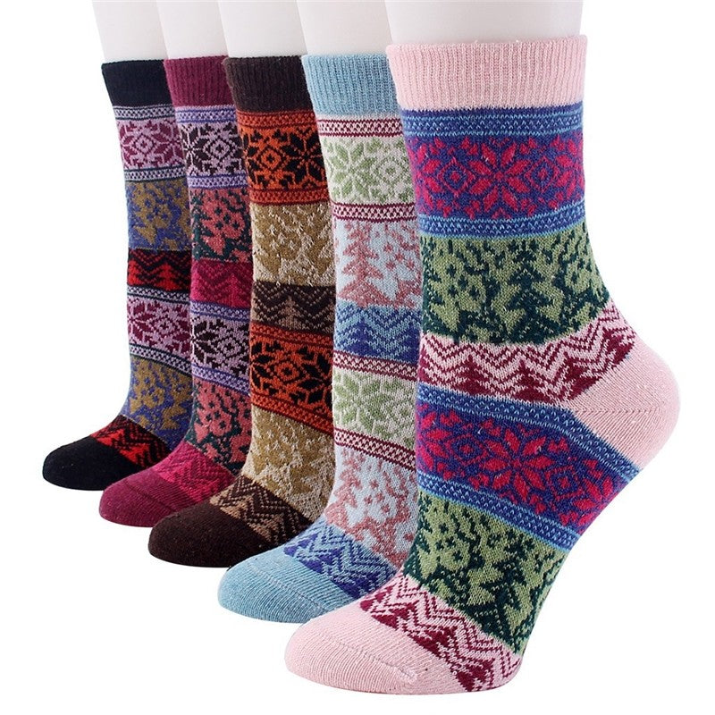 Comfy Breathable Print Mid-Calf Length Sock(A Set Of Five Pairs)