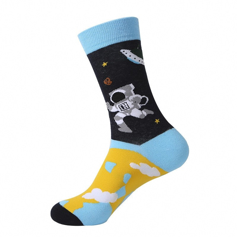 Unisex Astronaut Durable Cotton Socks