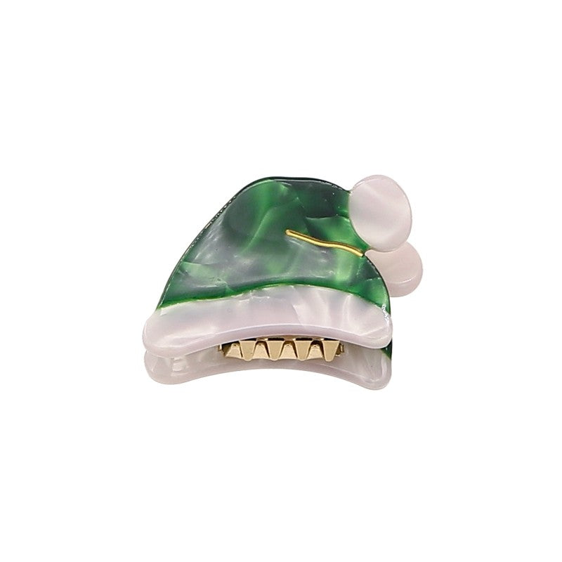 Christmas Hat Acetate Hair Claw Clip