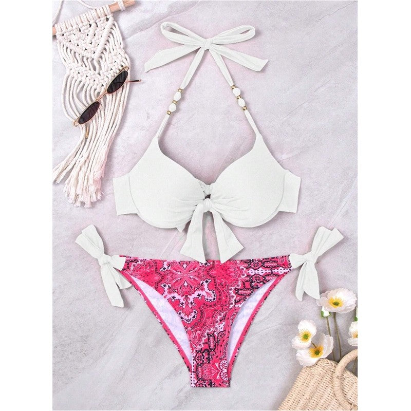 Bikini Set With Print And Tie Details