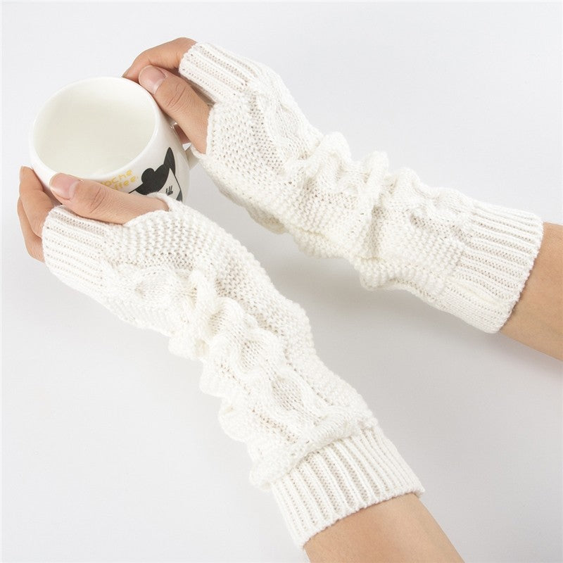 Knitted Thick Hemp Pattern Arm Sleeves