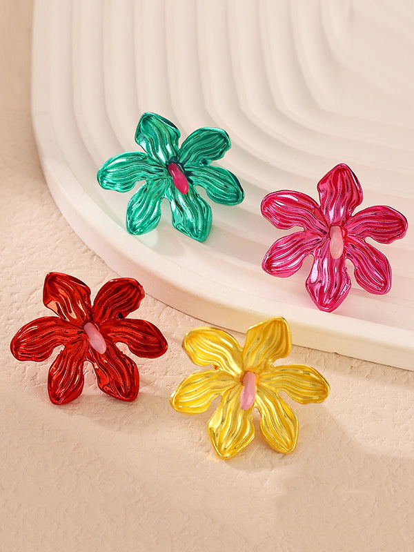 Flower Shape Pleated Rings Accessories