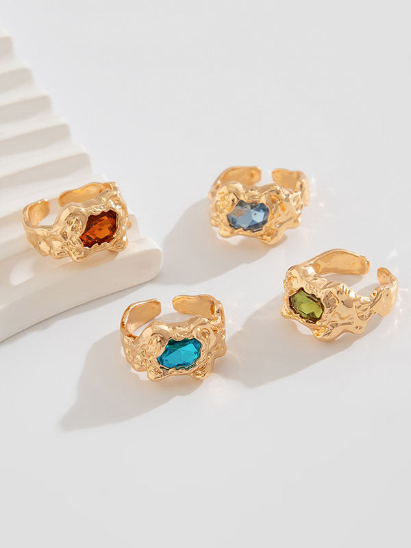 Geometric Rhine Stones Rings Accessories