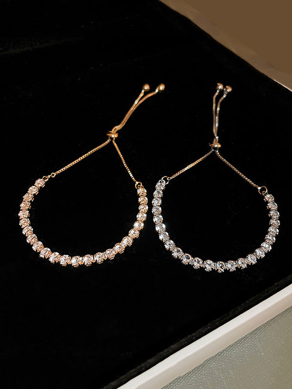 Adjustable Geometric Rhine Stones Shiny Bracelet Accessories