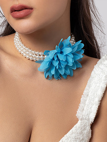 Three-Dimensional Flower Necklaces Accessories