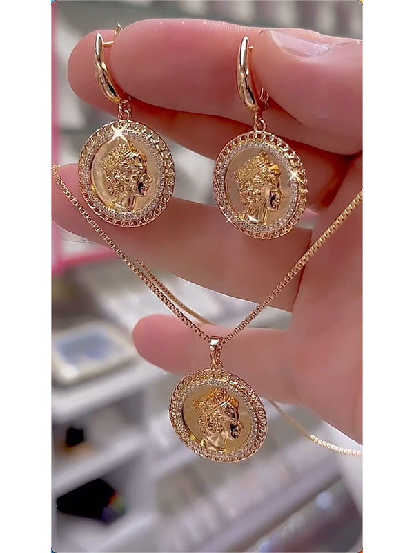 Heart Shape Drop Earrings + Necklaces Accessories