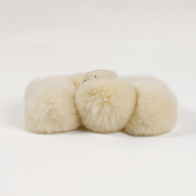 Rex Rabbit Fur Hair Claw Clip
