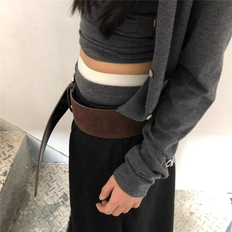 Fashion Matte Wide Edge Belt