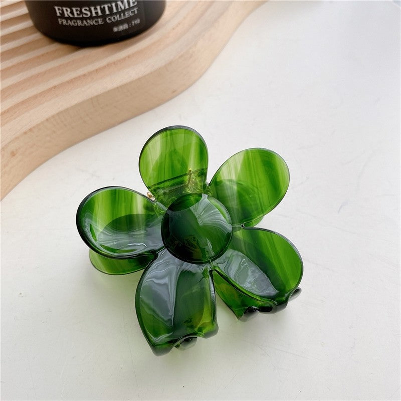 Solid Color Floral Tie-Dye Claw Clip