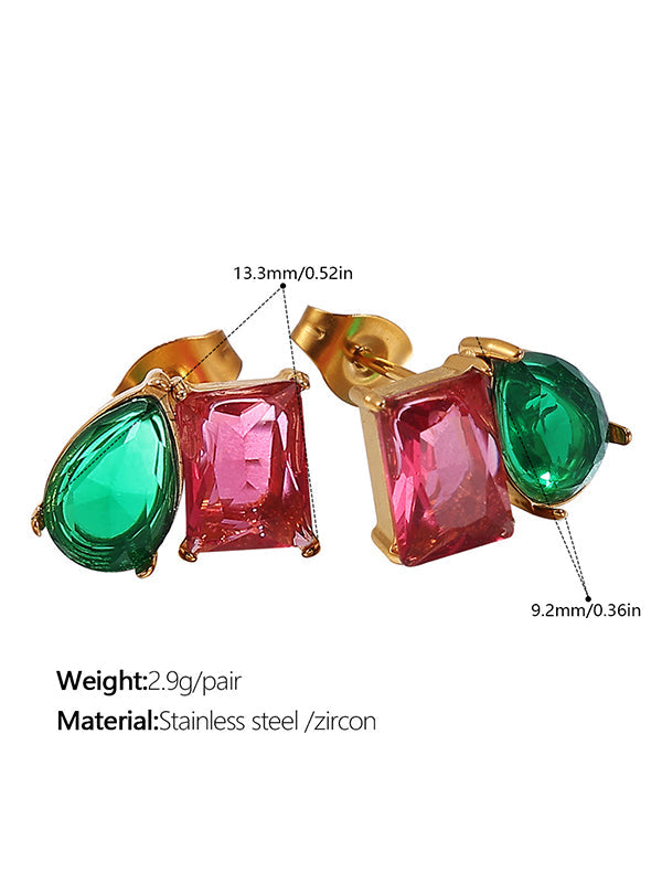 Geometric Rhine Stones Earrings Accessories