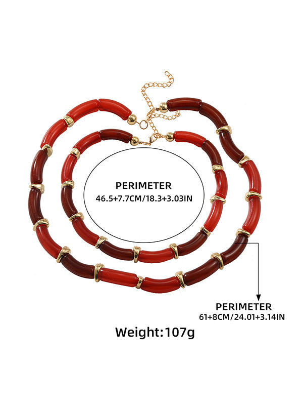 Chains Double Layered Geometric Necklaces Accessories