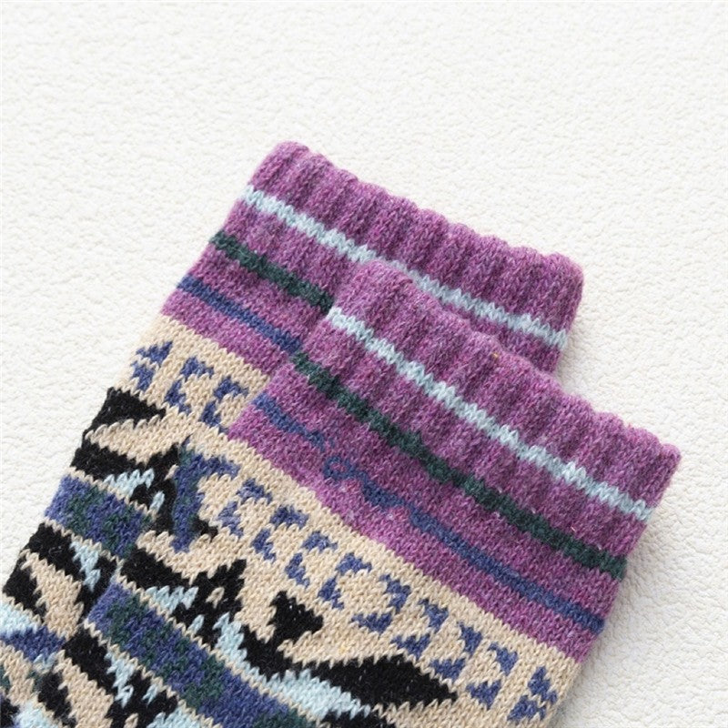 Breathable Thick Wool Mid-Calf Length Sock(A Set Of Five Pairs)