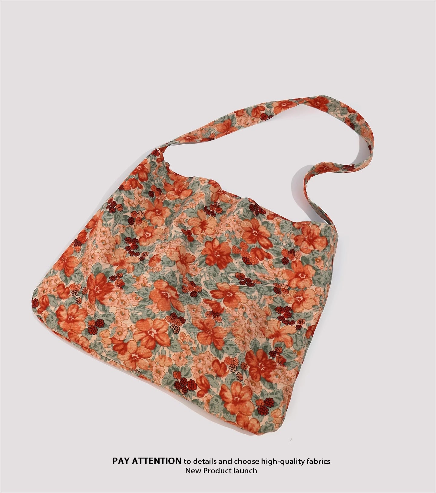 Floral Print Crossbody Bag - Large Capacity Shoulder Bag