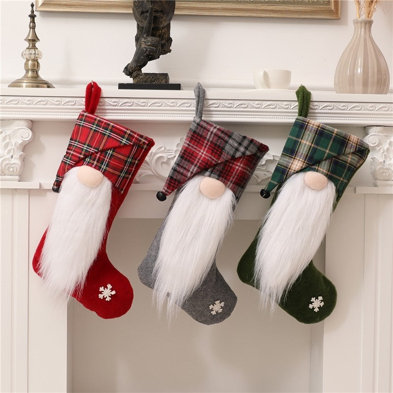 Long Beard Faceless Doll Christmas Decoration Sock