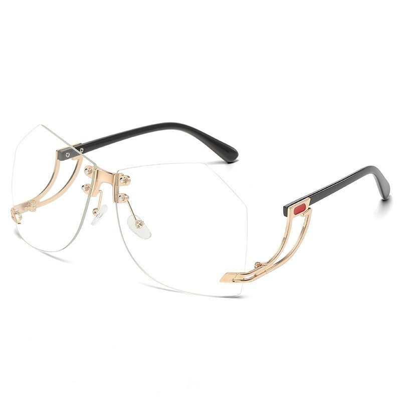Fashion Frameless Hollow Irregular Sunglasses