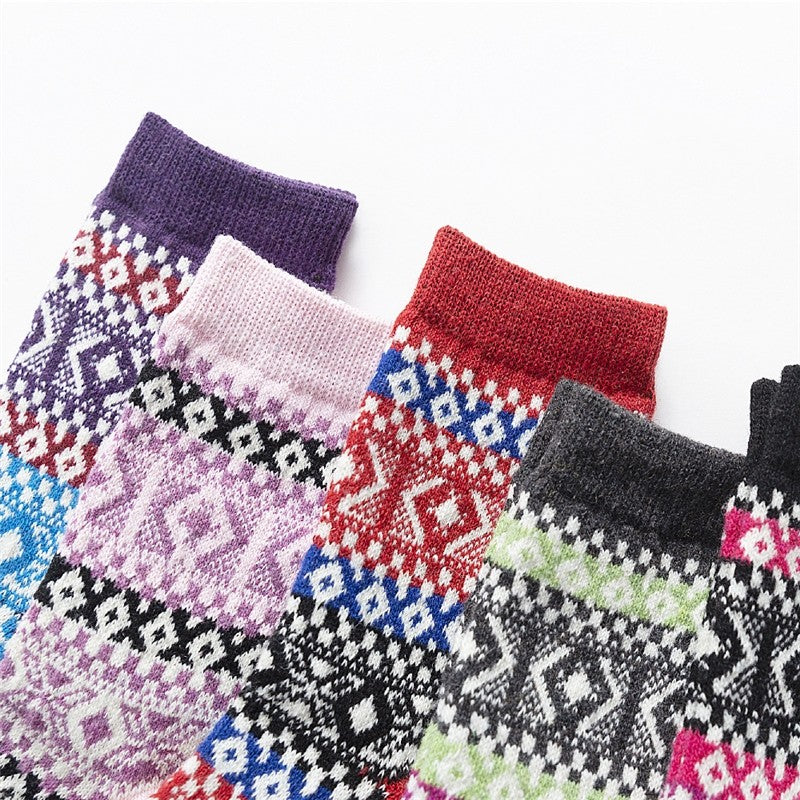 Print Plaid Breathable Wear-Resisting Sock(A Set Of Five Pairs)