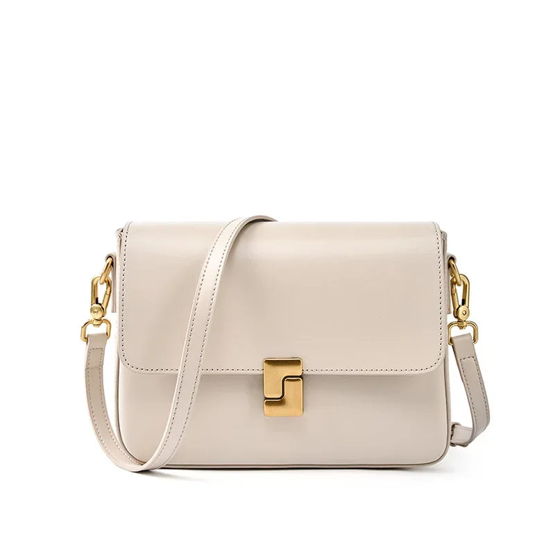 Genuine Leather Small Square Crossbody Bag - Women's Fashion Shoulder Handbags