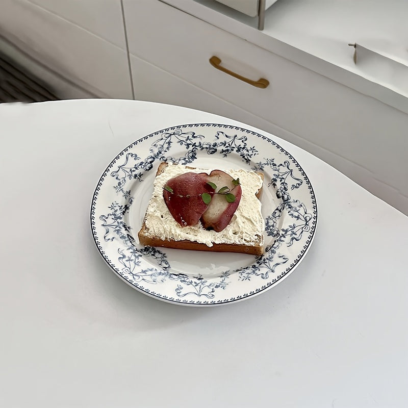 Vintage Floral Ceramic Plate
