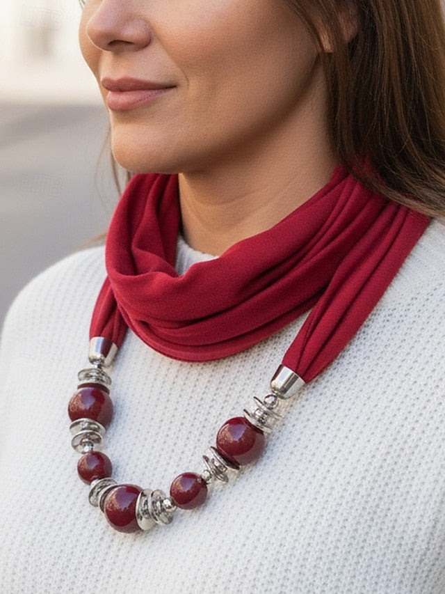 Women's Multicolor Warm Scarf Necklace