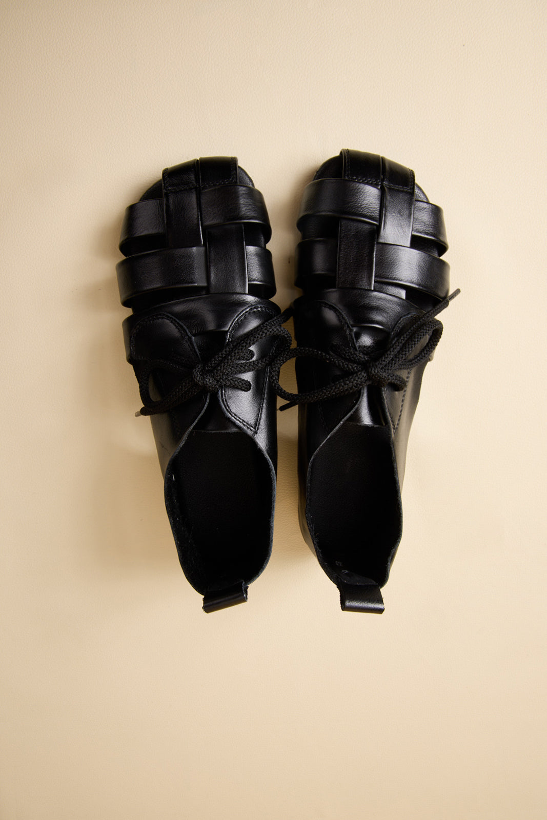 Daybreaker Leather Woven Sandal - Black