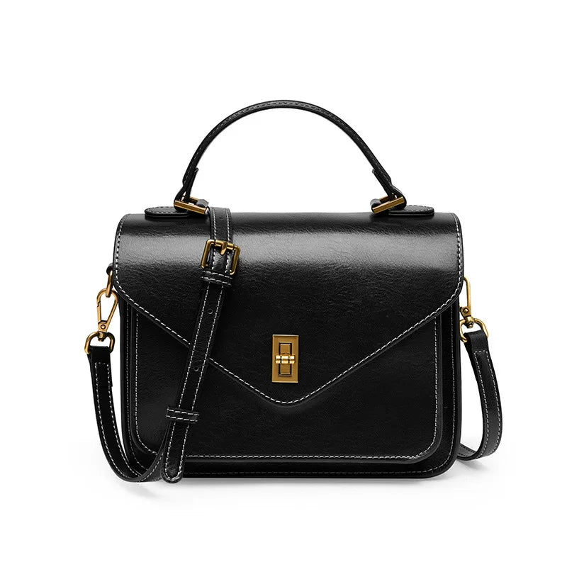 Real Cowhide Crossbody Bag  – Retro Designer Small Satchels